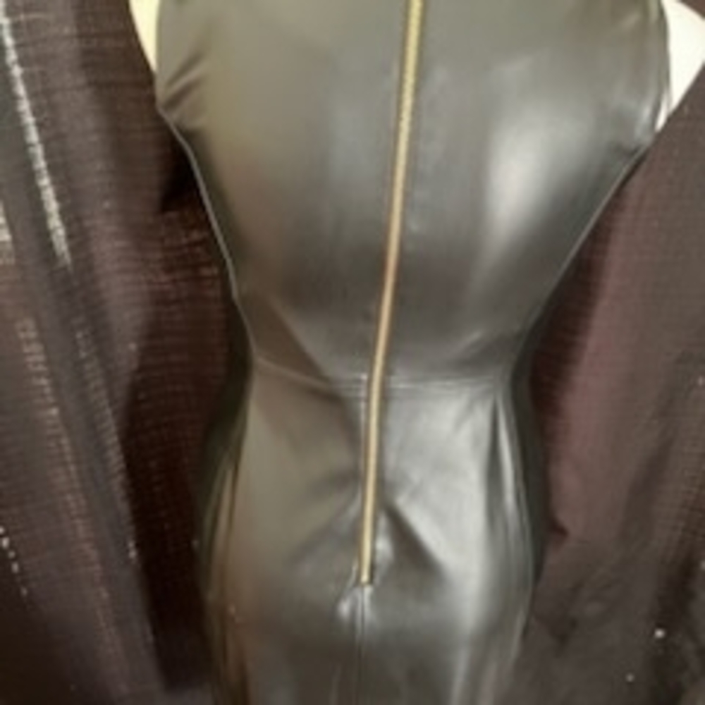 Calvin Klein Black Leather Mini Dress - Picture 2 of 5